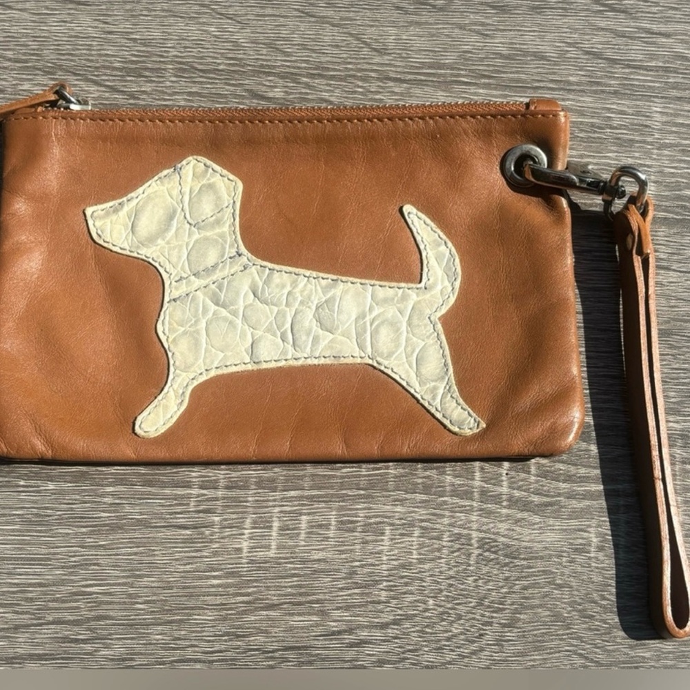 Furla Tan and Cream Dog Clutch